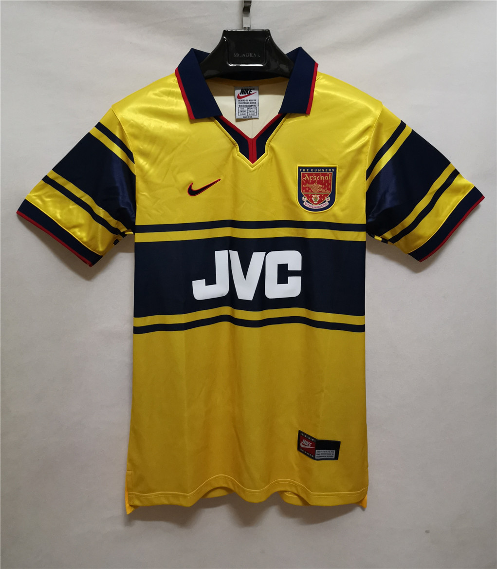 AAA Quality Arsenal 97/98 Away Yellow Soccer Jersey